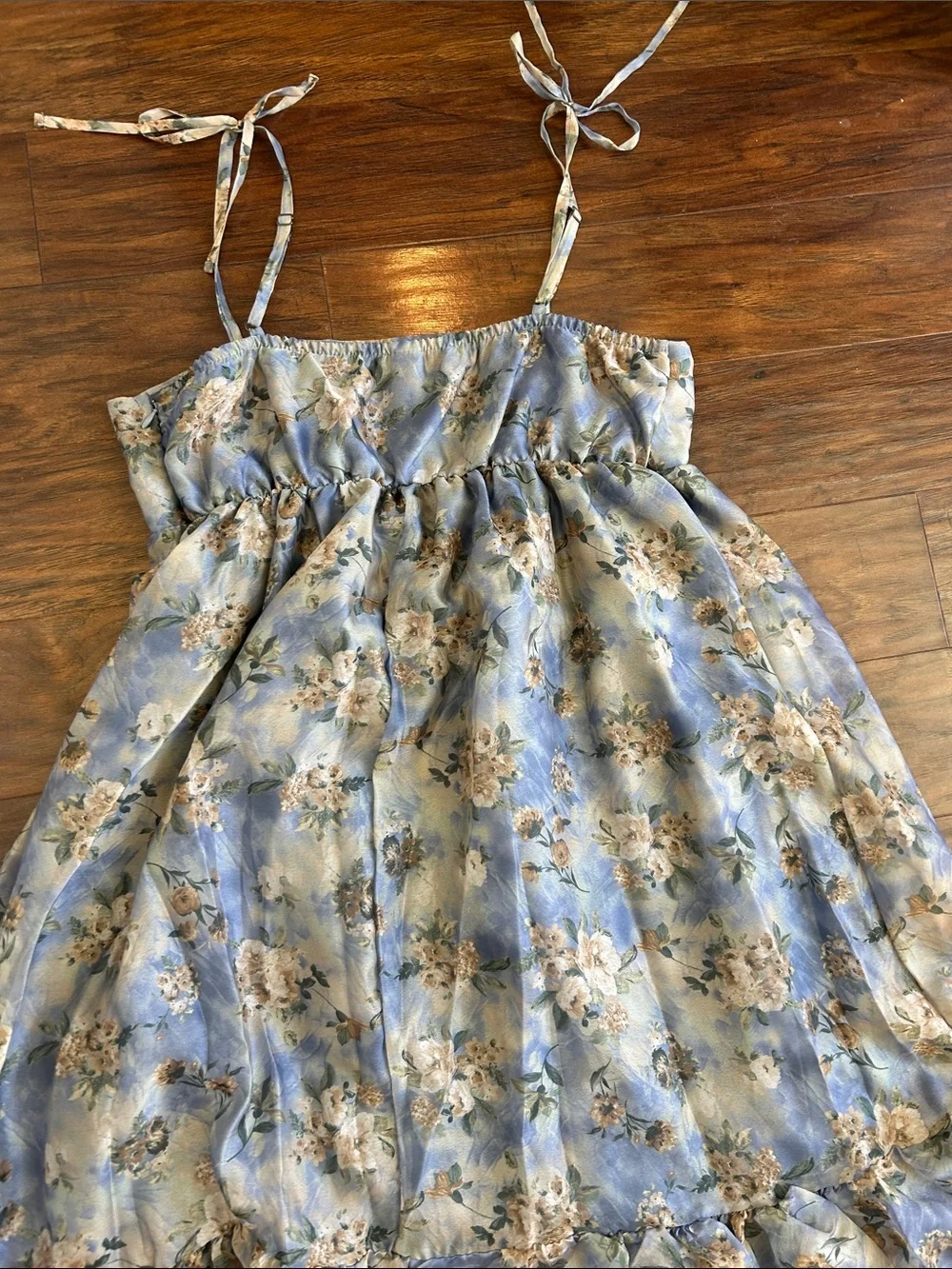 wild fable Blue Floral Tie-Shoulder Sundress - Picture 7 of 8